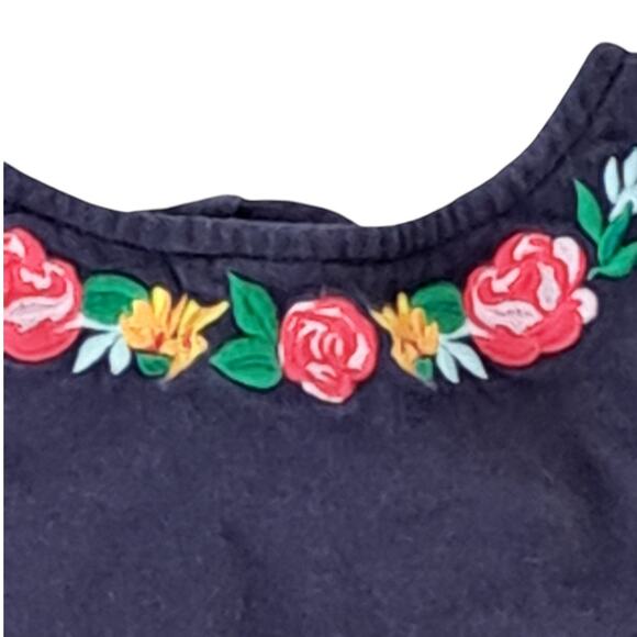 Janie And Jack Navy Sleeveless Embroidered Top Size 4 - Picture 2 of 7
